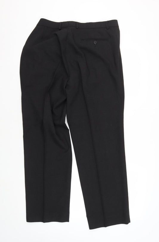 Marks and Spencer Black Men's Trousers, 34W, Formal