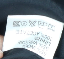 East Women's Black Belted Wool Coatigan Size 12