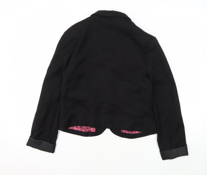 H&M Women's Black Blazer Size 14, Notch Lapel