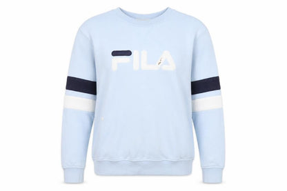 Front view of Fila unisex blue pullover sweatshirt, size 12