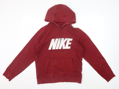 Mens UK Size S Nike Red Pullover Hoodie