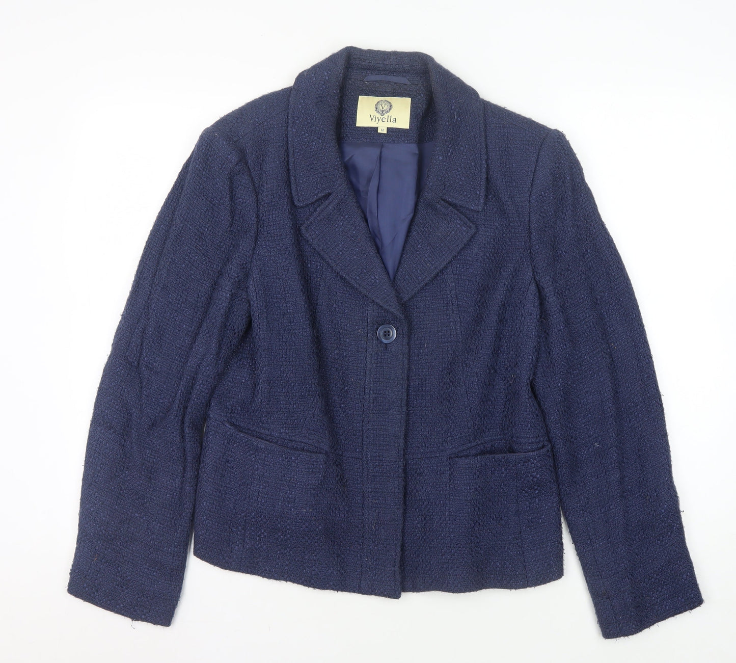 Viyella Women's Blue Bouclé Blazer Size 12