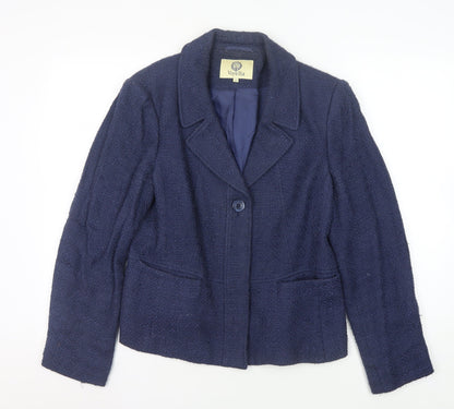 Viyella Women's Blue Bouclé Blazer Size 12