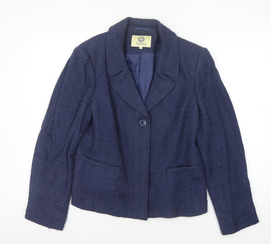 Viyella Women's Blue Bouclé Blazer Size 12