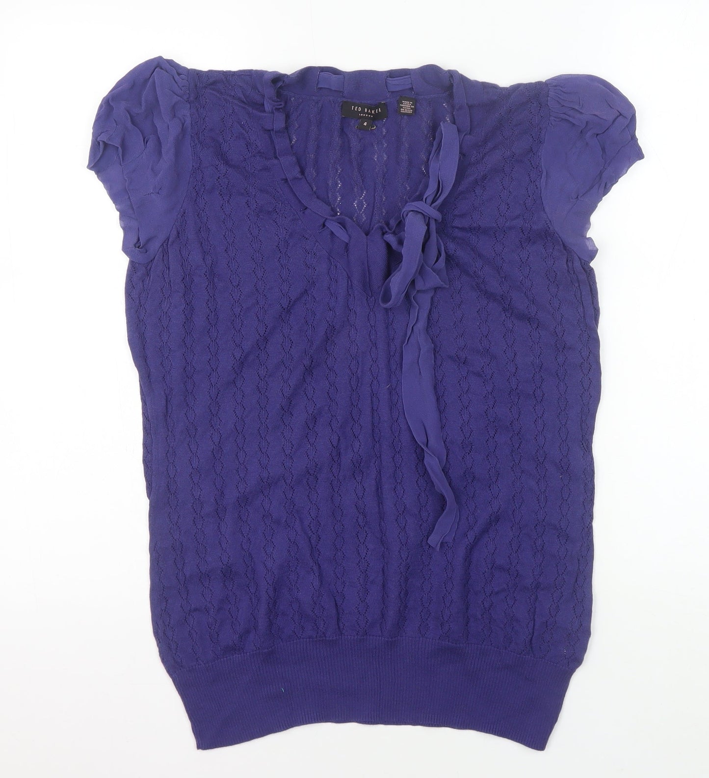 Womens UK Size 14 Ted Baker Purple Basic Blouse