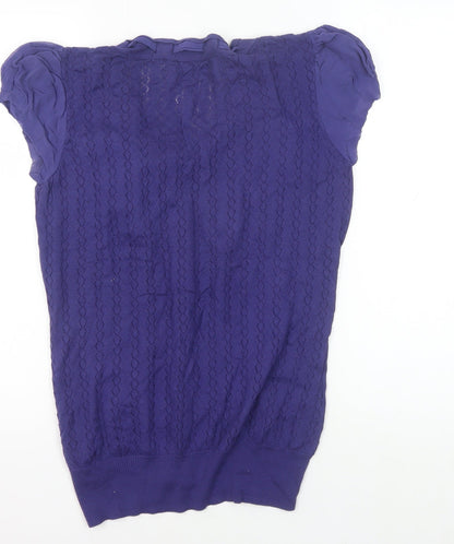 Womens UK Size 14 Ted Baker Purple Basic Blouse
