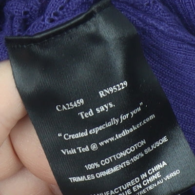 Womens UK Size 14 Ted Baker Purple Basic Blouse