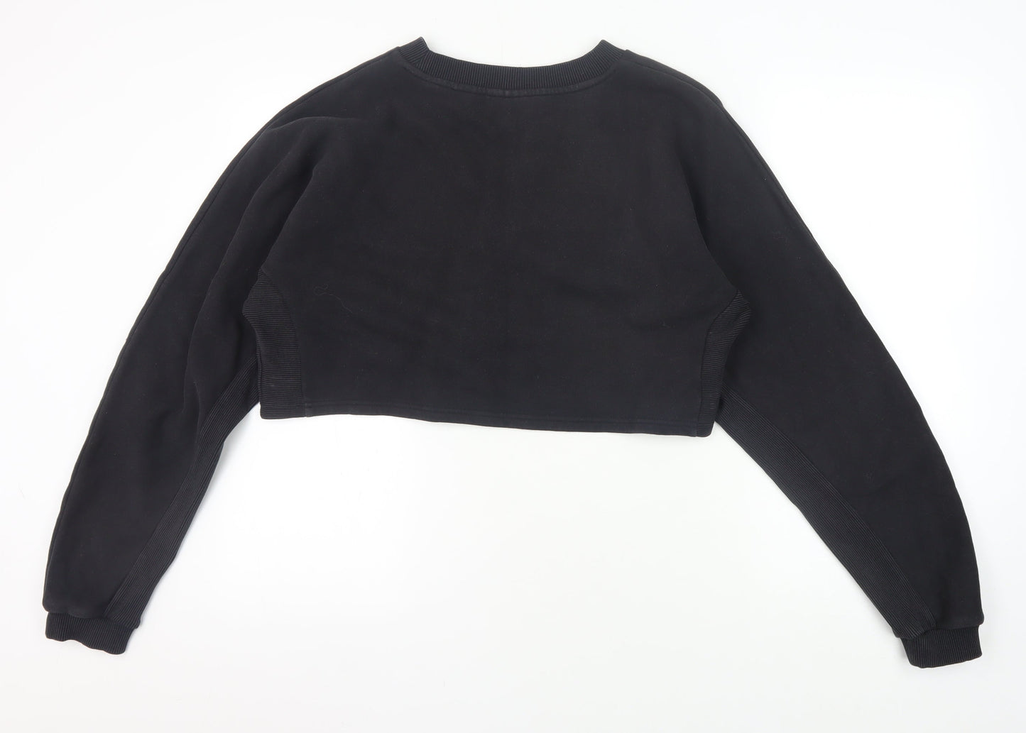 Superdry Women's Black Cropped Sweatshirt Size 16 Pullover