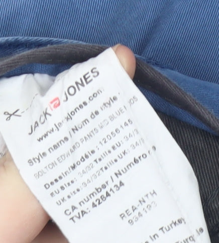 Jack & Jones Men's Blue Chino Trousers 34"W 32"L