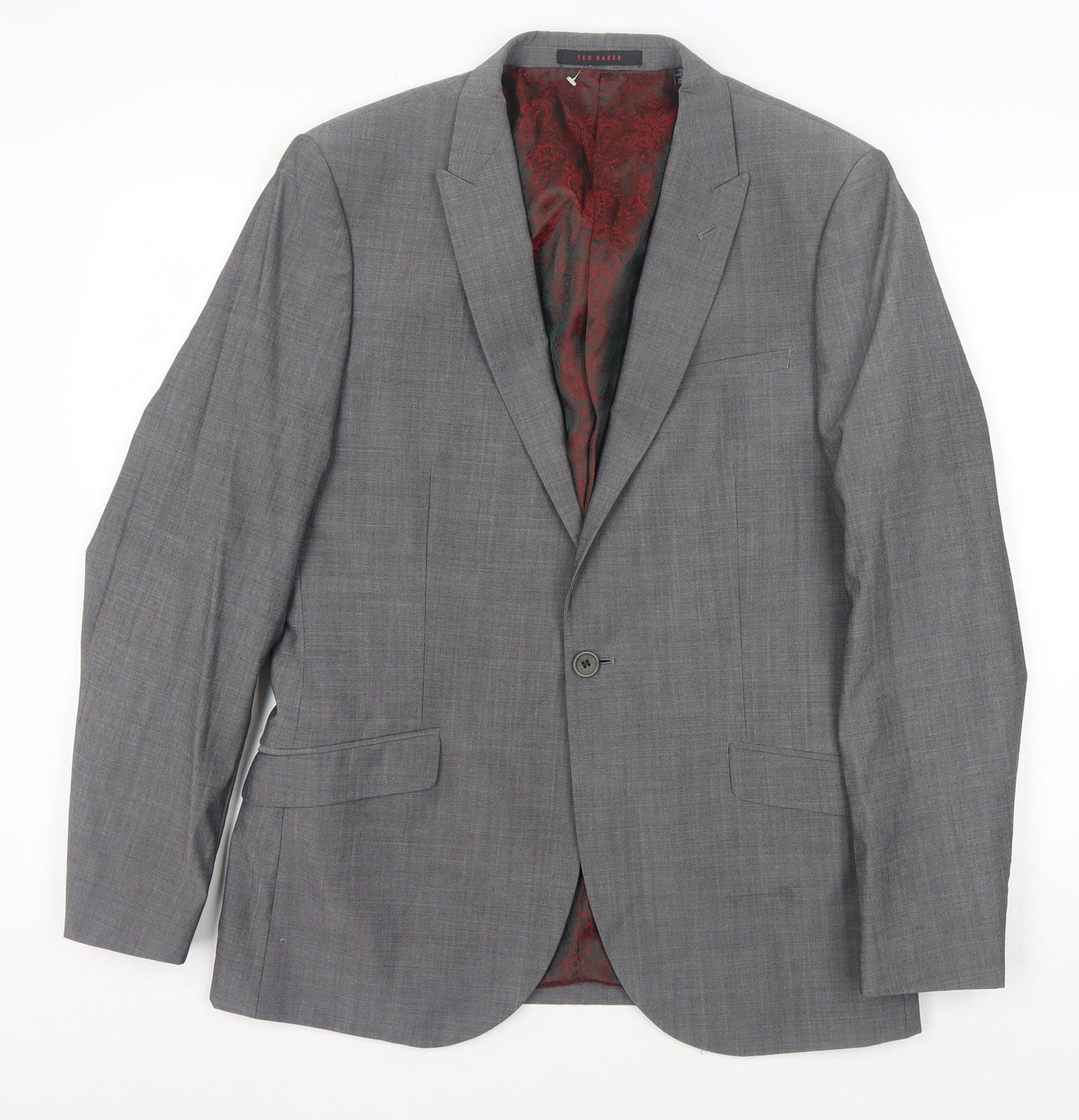 Mens UK Size 40 Ted Baker Regular Grey Suit Jacket