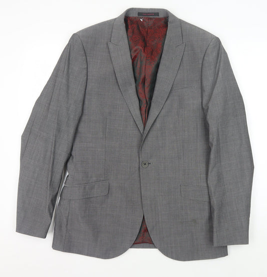Mens UK Size 40 Ted Baker Regular Grey Suit Jacket
