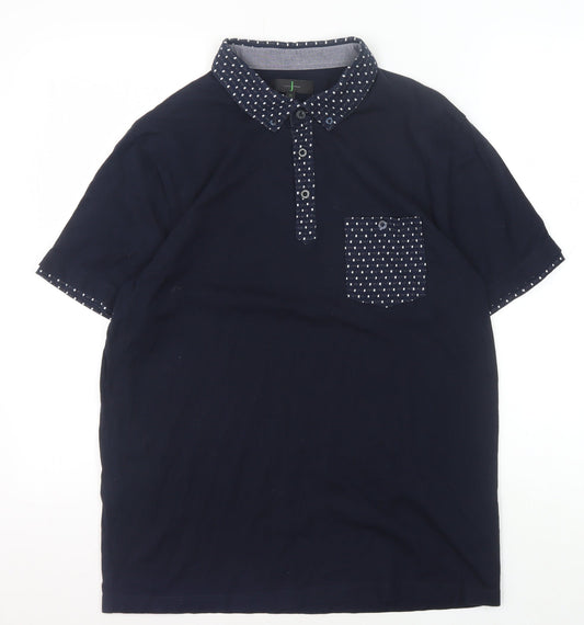 Jasper Conran Men's Black Polo, Medium, Cotton, Casual