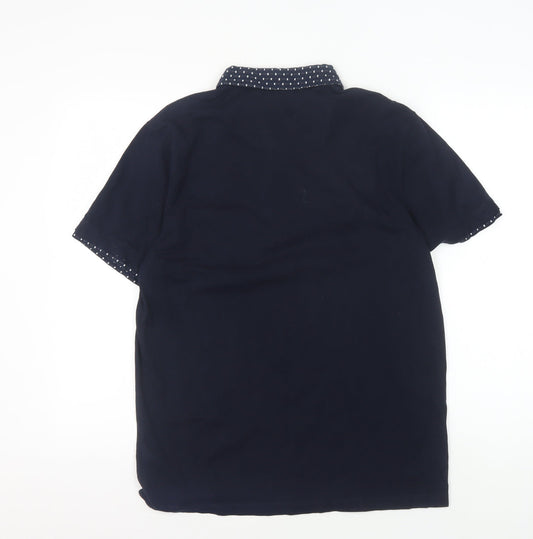 Jasper Conran Men's Black Polo, Medium, Cotton, Casual