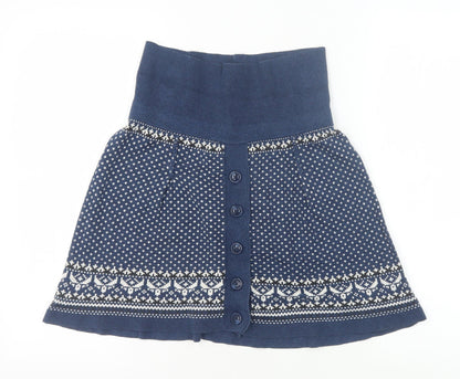 Fat Face Women's Blue Geometric Skirt Size 10