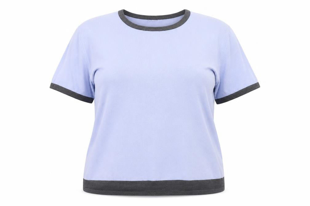 Eastex Women's Blue Ringer T-Shirt, Size 18