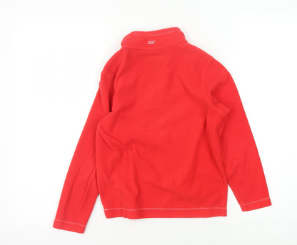 Regatta Girls Red Fleece 1/4 Zip Sweatshirt - Size 7-8 Years