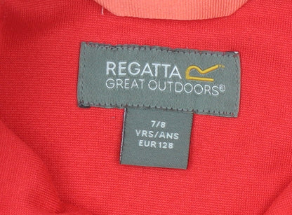 Regatta Girls Red Fleece 1/4 Zip Sweatshirt - Size 7-8 Years