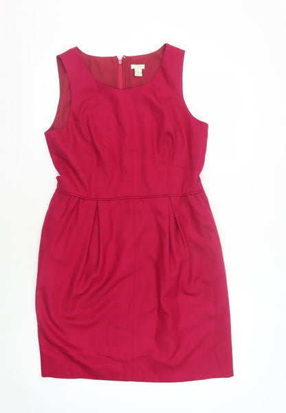 J.Crew Women's Red Sleeveless Zip Dress Size 8