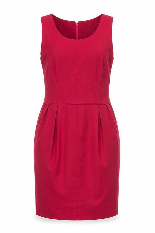 Front view of J.Crew Women's Red Sleeveless Zip Dress, size 8