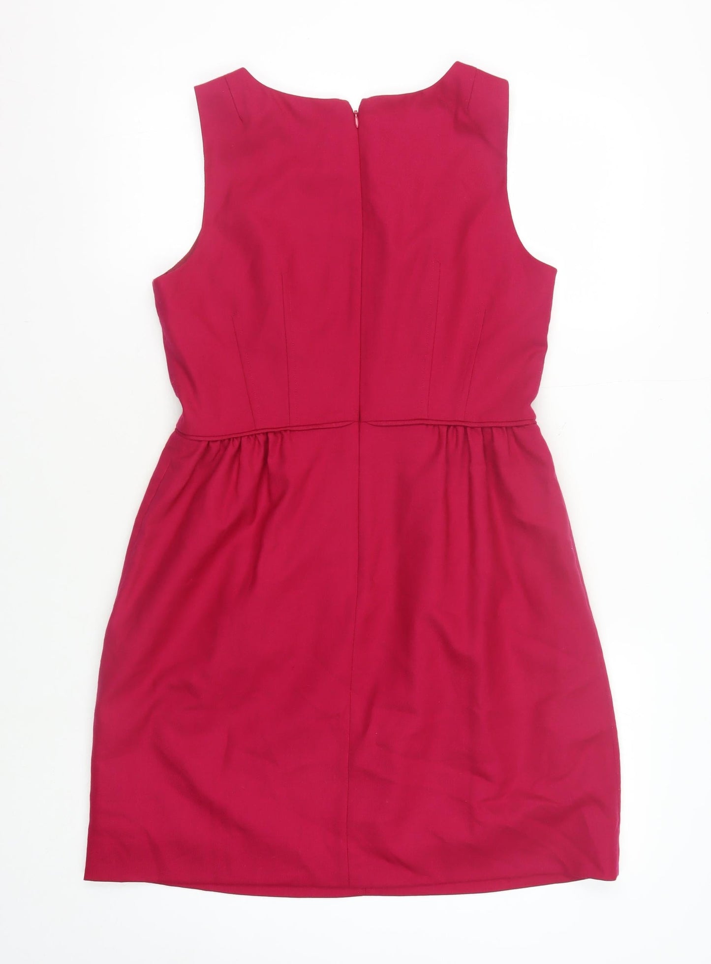 J.Crew Women's Red Sleeveless Zip Dress Size 8