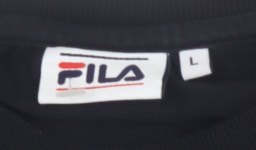 Womens UK Size L FILA Black Cropped T-Shirt