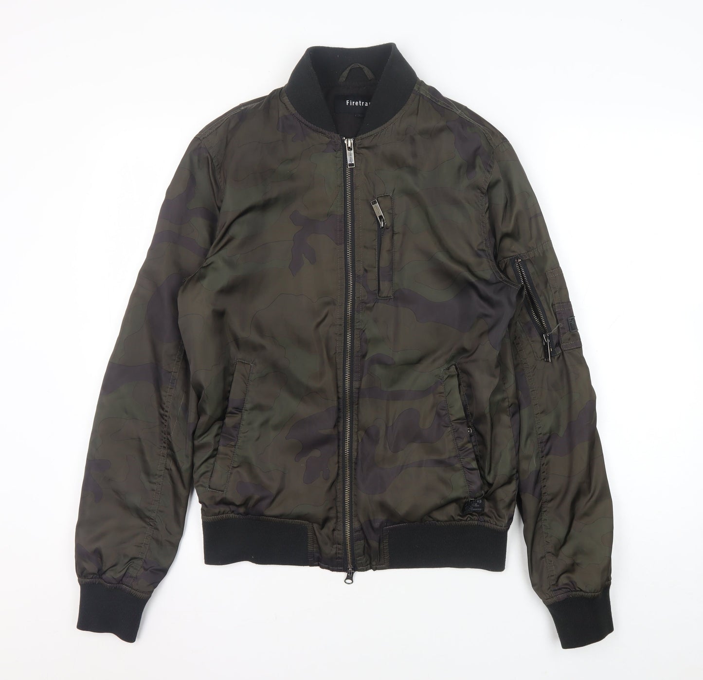 Mens UK Size S Firetrap Green Bomber Jacket