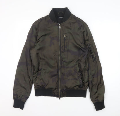 Mens UK Size S Firetrap Green Bomber Jacket
