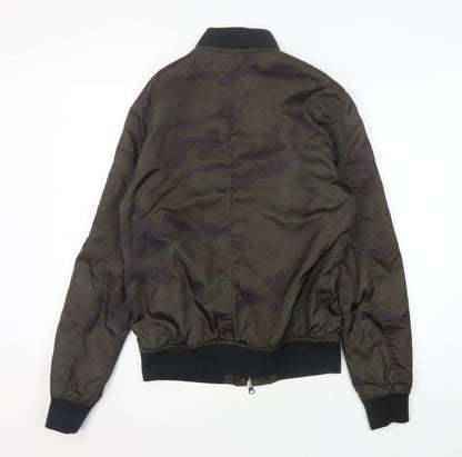 Mens UK Size S Firetrap Green Bomber Jacket