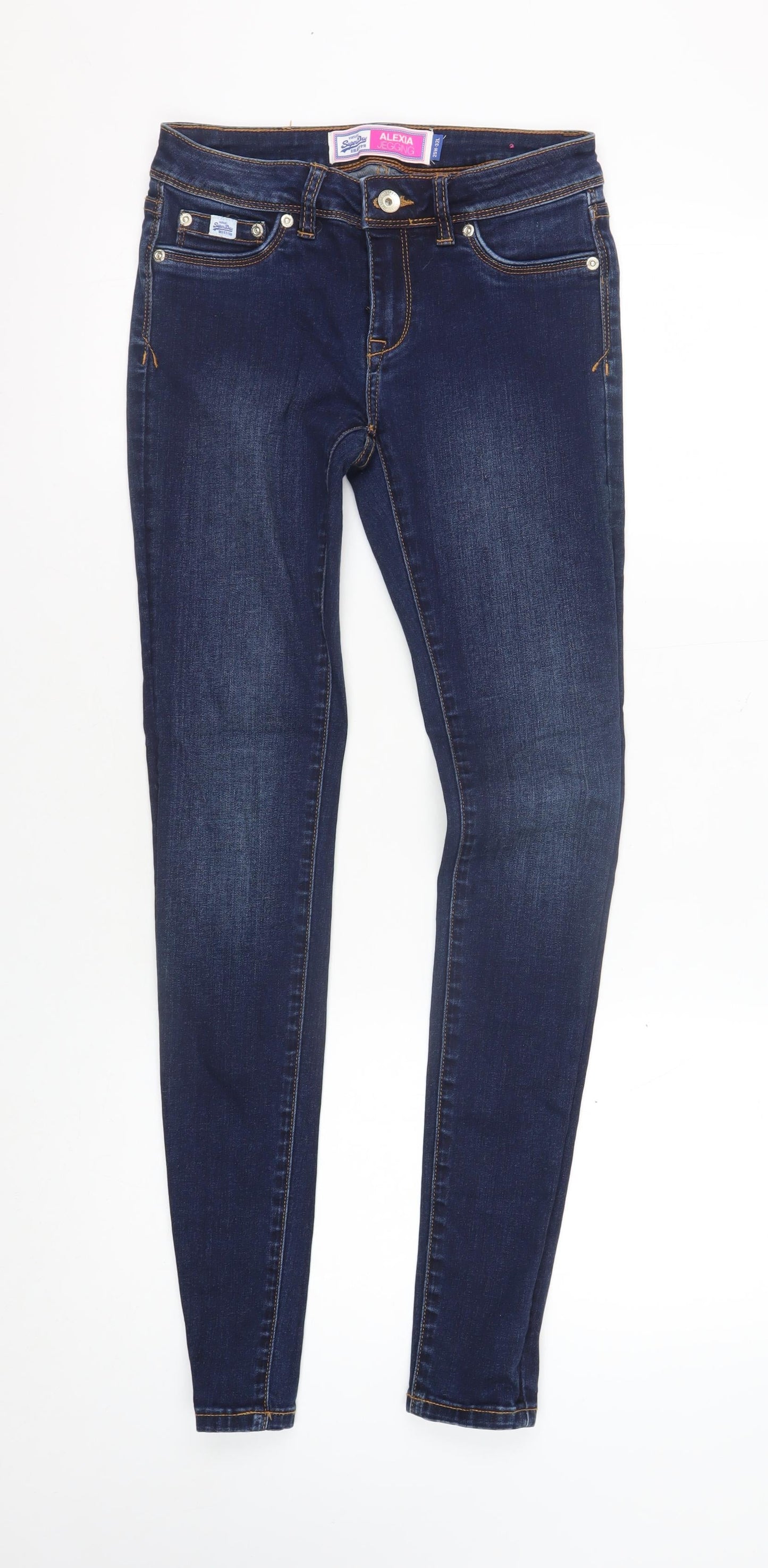 Womens UK Size 25W/32L Superdry  Jegging Blue Jeans
