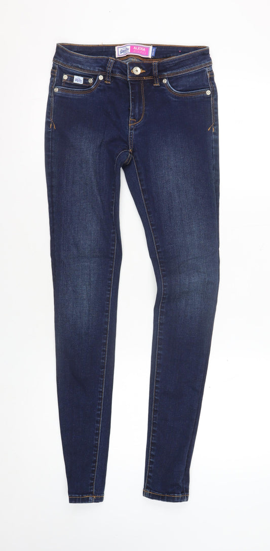 Womens UK Size 25W/32L Superdry  Jegging Blue Jeans
