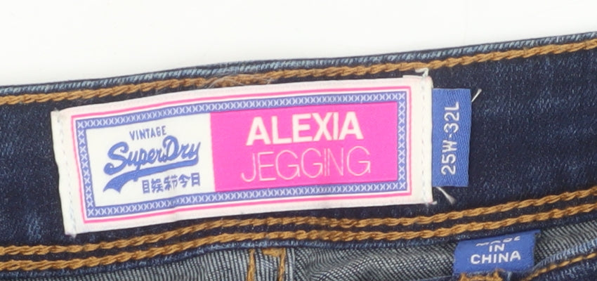 Womens UK Size 25W/32L Superdry  Jegging Blue Jeans