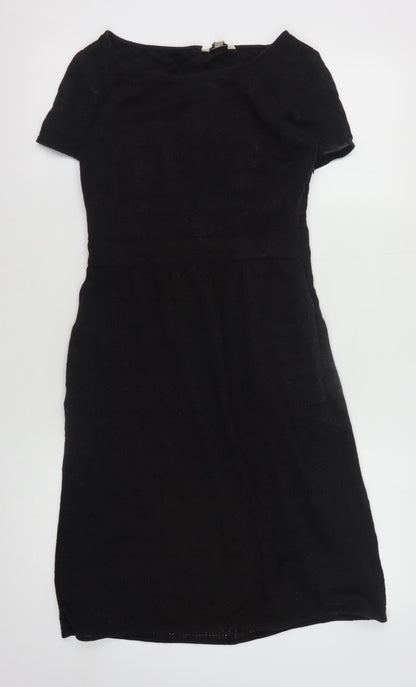 FatFace Women's Black Short Sleeve Sheath Dress - Size 8