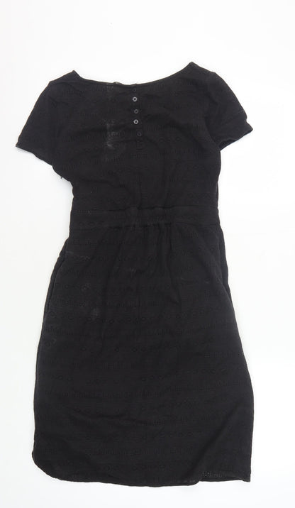 FatFace Women's Black Short Sleeve Sheath Dress - Size 8