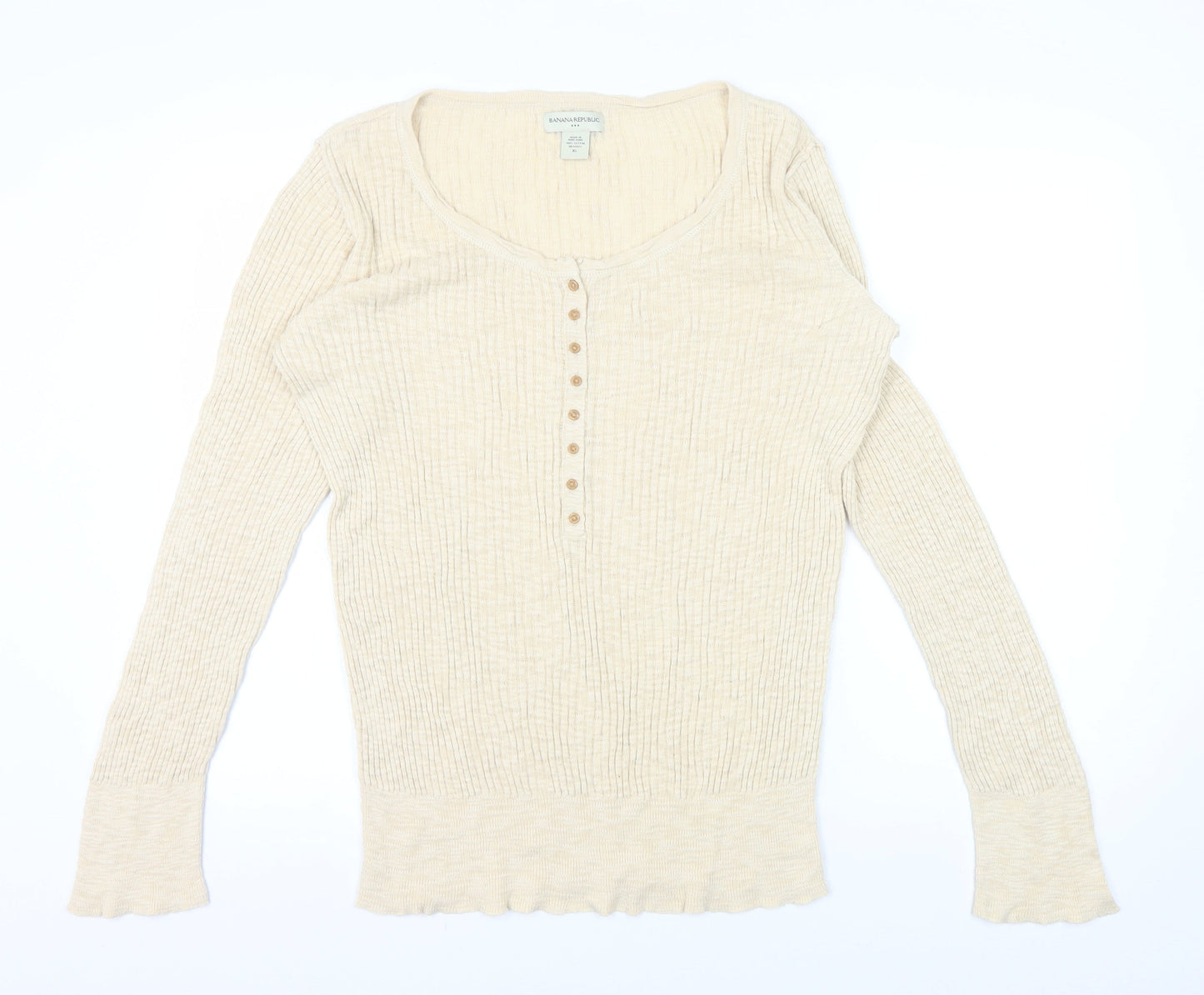 Banana Republic Women's Beige XL Button-Up Top