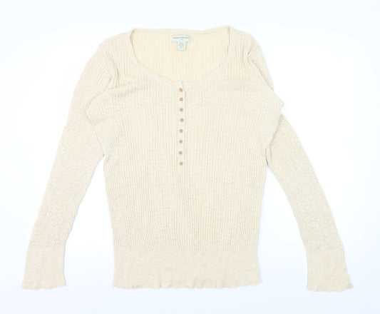 Banana Republic Women's Beige XL Button-Up Top