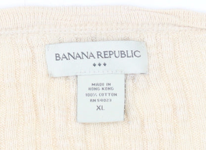 Banana Republic Women's Beige XL Button-Up Top