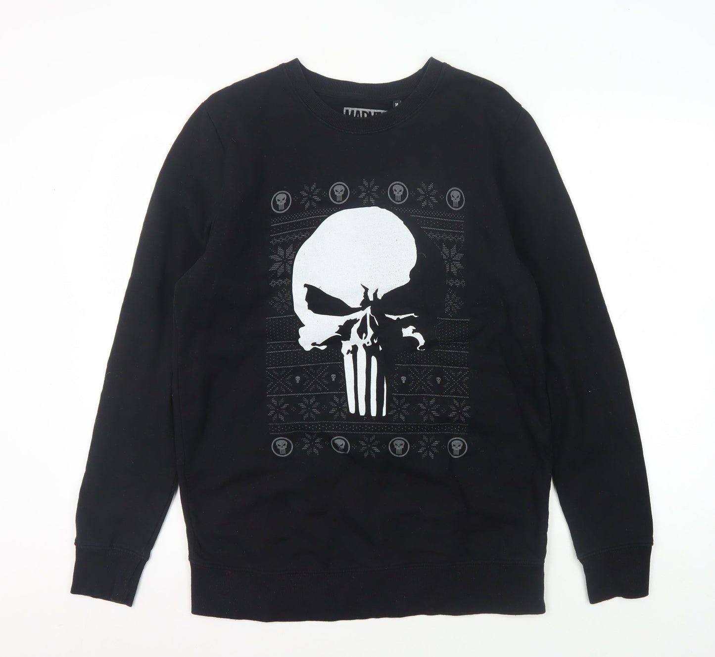 Mens UK Size M Marvel Black Pullover Sweatshirt