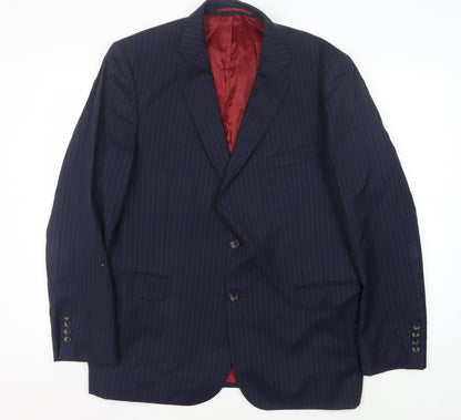 Mens UK Size 44 Moss Bros Regular Blue Suit Jacket