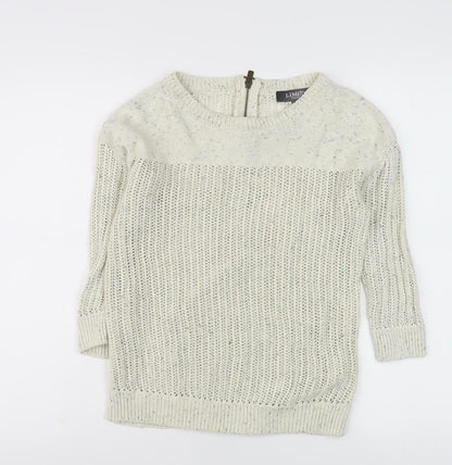 Limited Women's Ivory 8 Open-Knit Jumper, 3/4 Sleeve