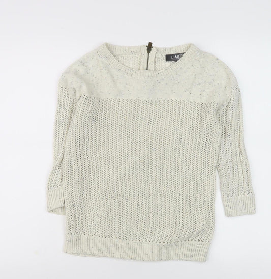 Limited Women's Ivory 8 Open-Knit Jumper, 3/4 Sleeve