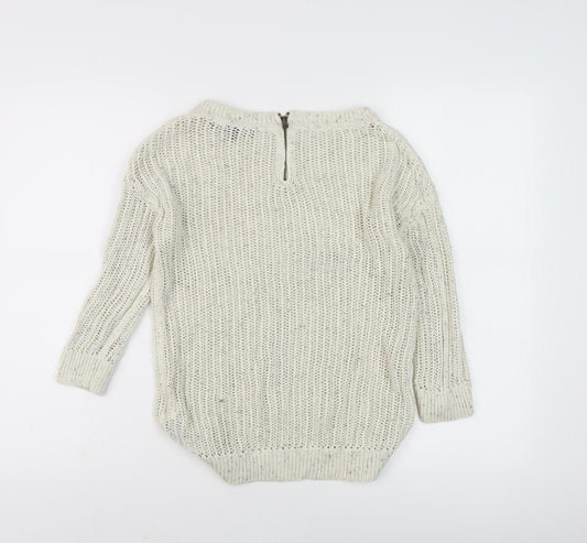 Limited Women's Ivory 8 Open-Knit Jumper, 3/4 Sleeve