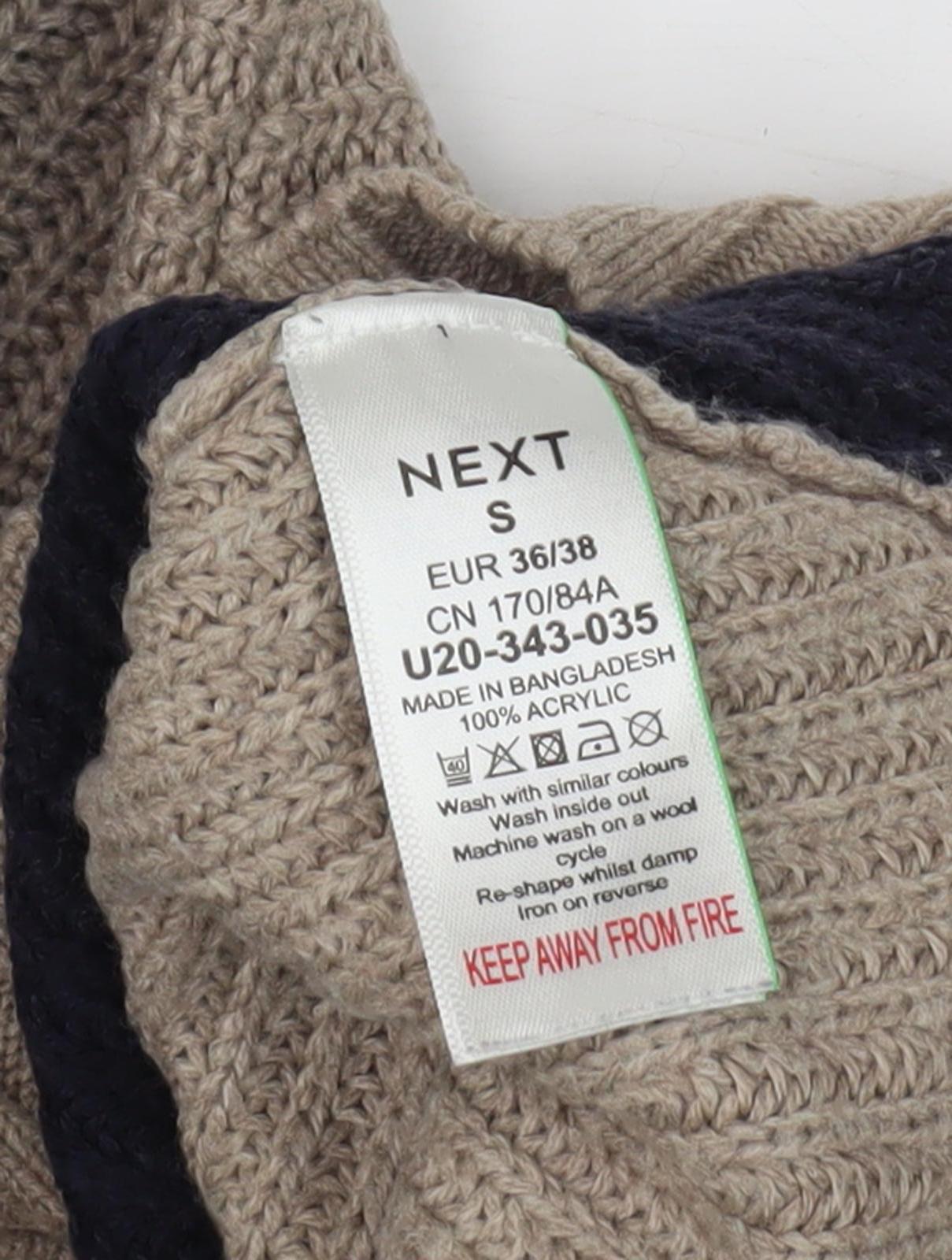Womens UK Size S NEXT Beige Pullover Jumper