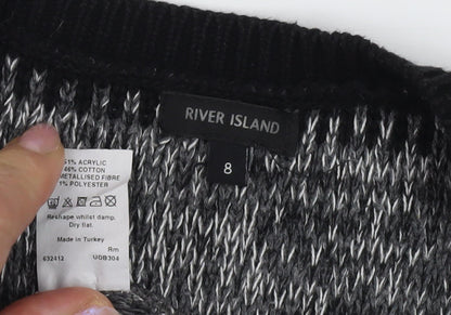 Womens UK Size 8 River Island Black Pullover Jumper