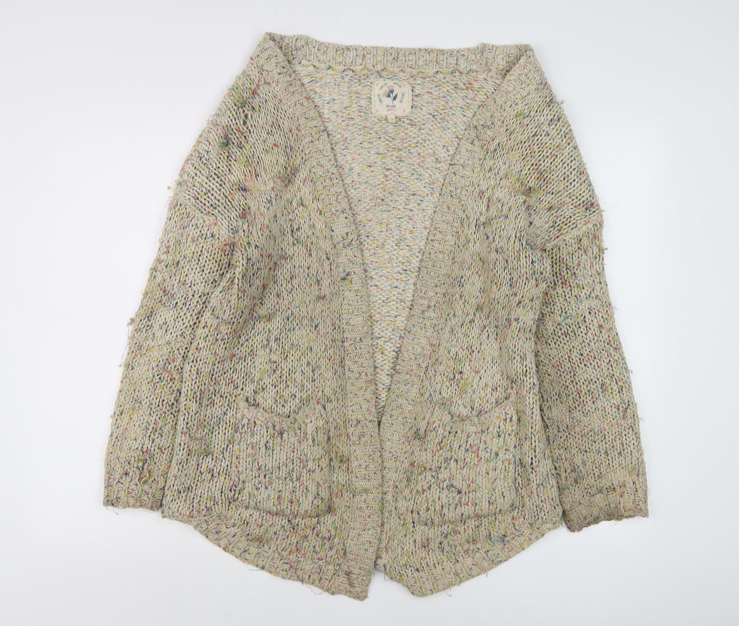 Mamuska Women's Multicoloured Chunky-Knit Cardigan Size 14