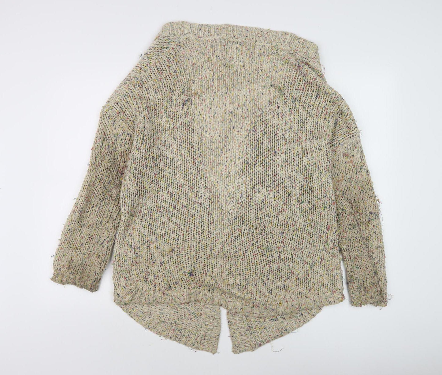 Mamuska Women's Multicoloured Chunky-Knit Cardigan Size 14