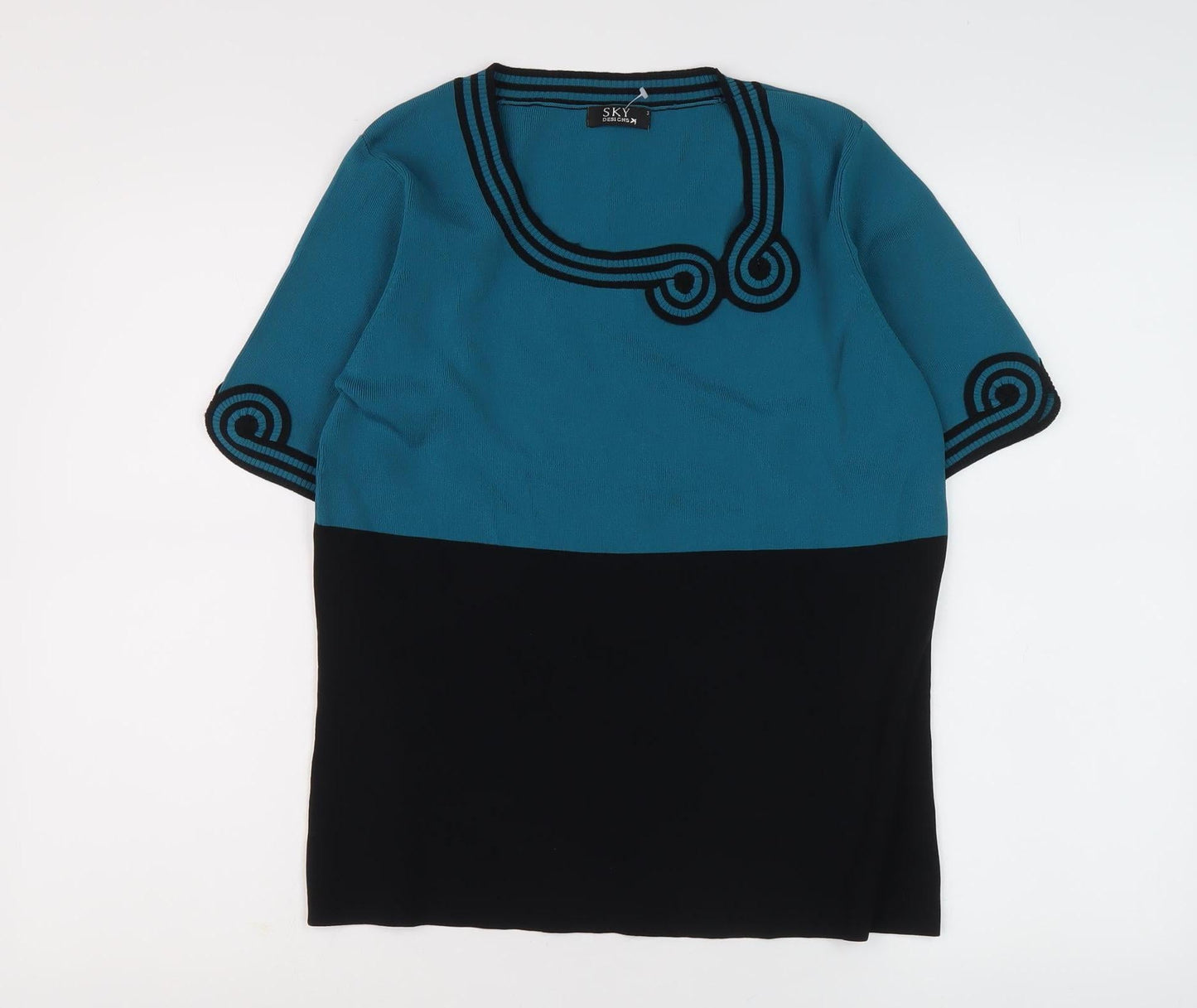 Womens UK Size S Sky Designs Blue Tunic Jumper