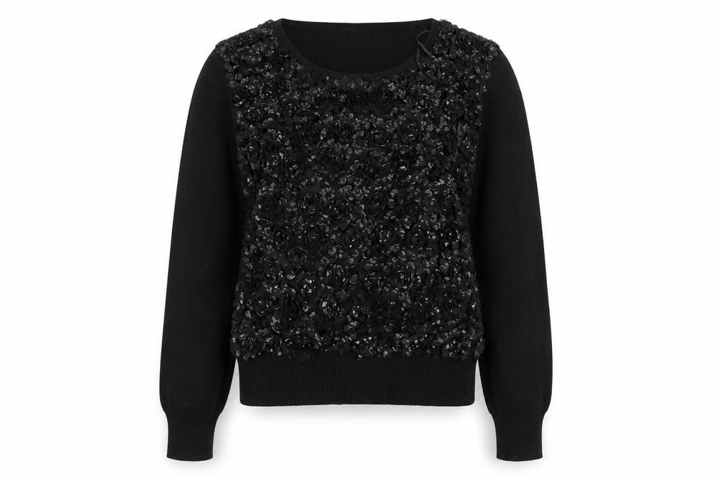 Womens UK Size L QED London Black Pullover Jumper