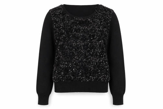 Womens UK Size L QED London Black Pullover Jumper