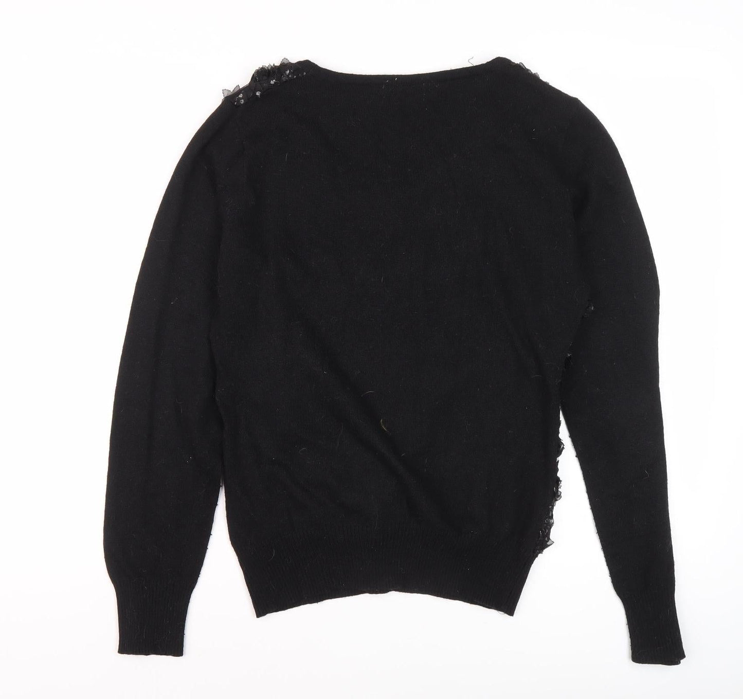 Womens UK Size L QED London Black Pullover Jumper