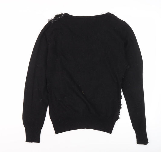 Womens UK Size L QED London Black Pullover Jumper